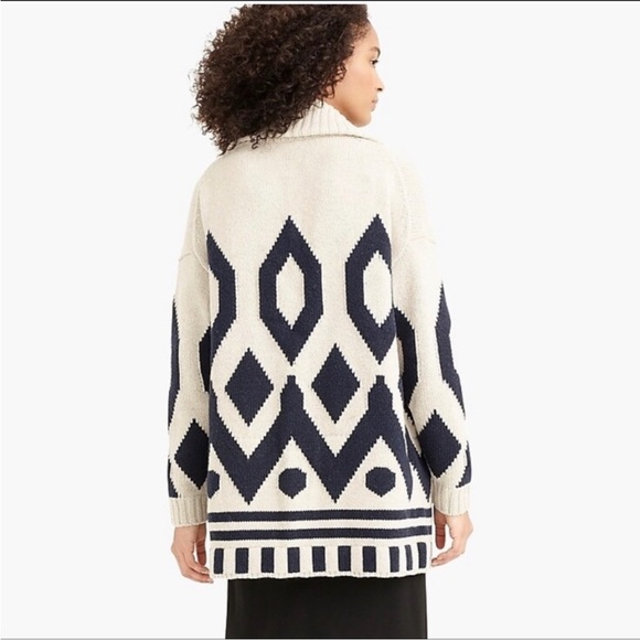 J. Crew Fair Isle Cardigan Sweater Knit Wool Coat Size Medium - Picture 5 of 11